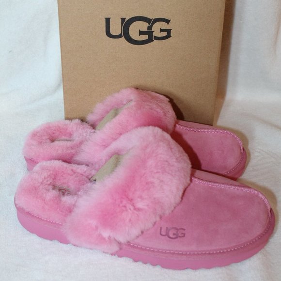 UGG | Shoes | Nib Ugg Cozy Suede Slip On Shearling Slippers Pink | Poshmark